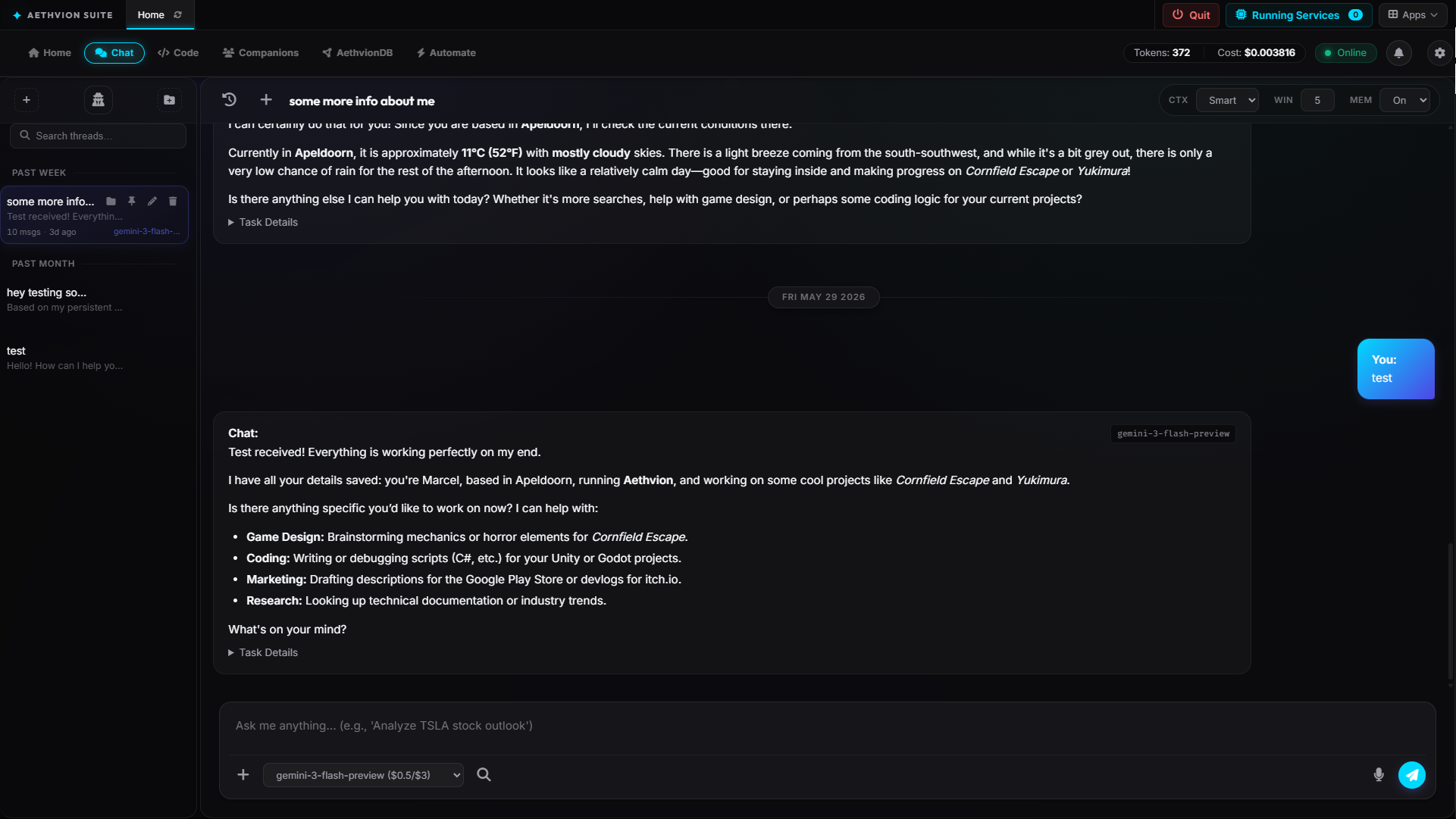 Aethvion Suite Chat